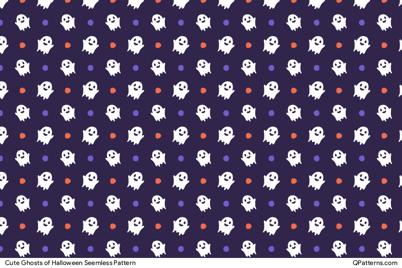 Cute Ghosts of Halloween Pattern Preview