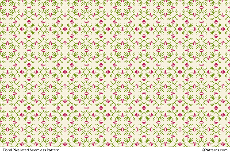 Floral Pixellated Pattern Preview