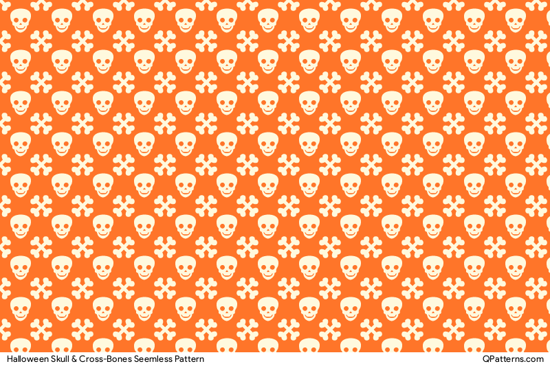 Halloween Skull & Cross-Bones Pattern Preview