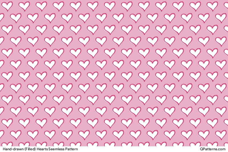 Hand-drawn (Filled) Hearts Pattern Thumbnail