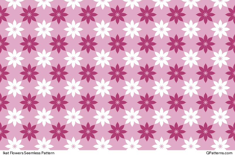 Ikat Flowers Pattern Preview