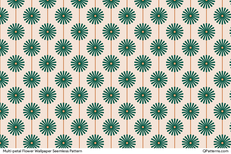 Multi-petal Flower Wallpaper Pattern Thumbnail