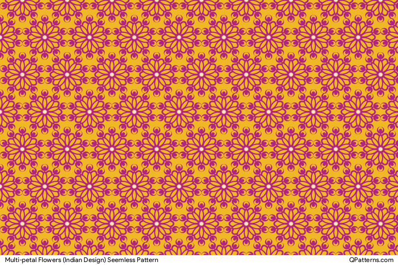 Multi-petal Flowers (Indian Design) Pattern Preview