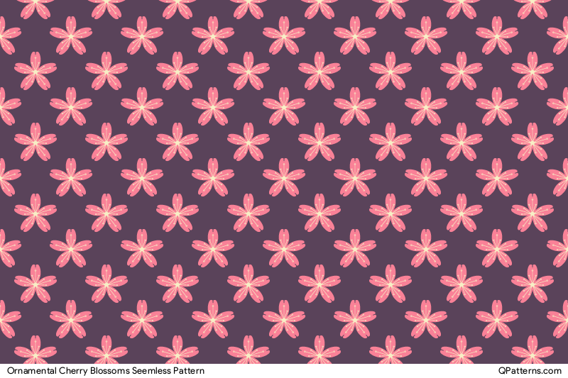 Ornamental Cherry Blossoms Pattern Preview