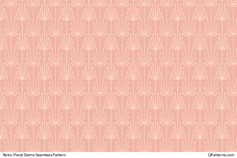 Retro Floral Stems Pattern Preview