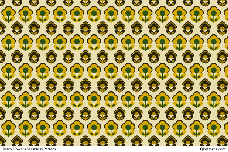Retro Flowers Pattern Preview