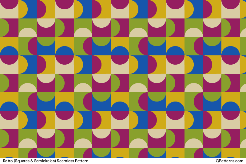 Retro (Squares & Semicircles) Pattern Preview