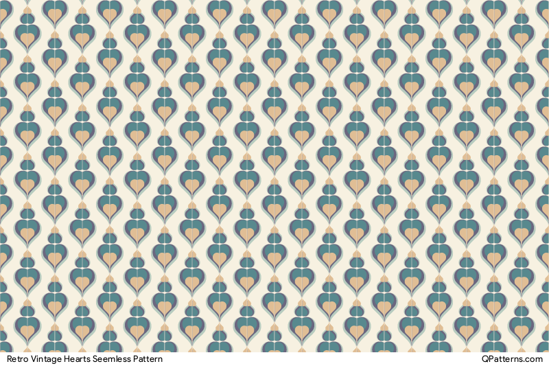 Retro Vintage Hearts Pattern Preview