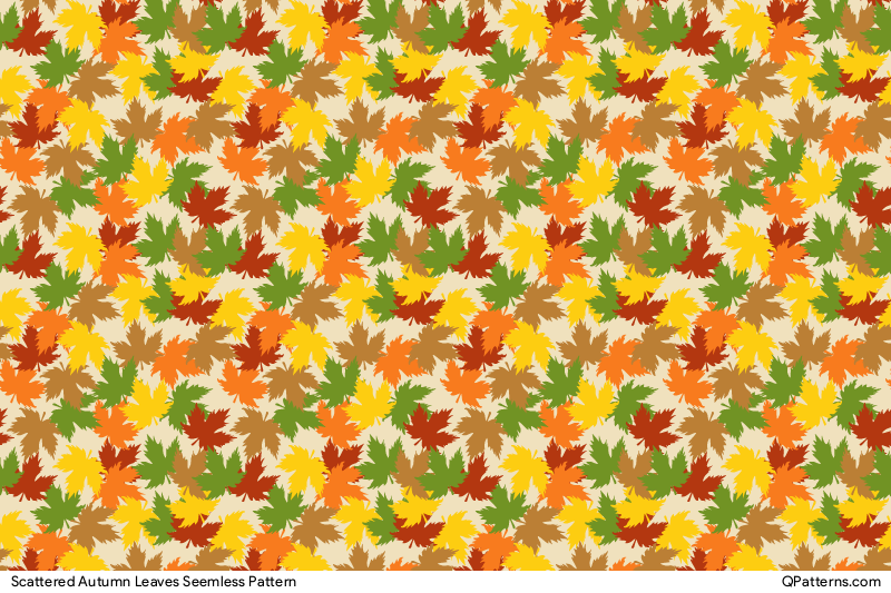 Scattered Autumn Leaves Pattern Preview