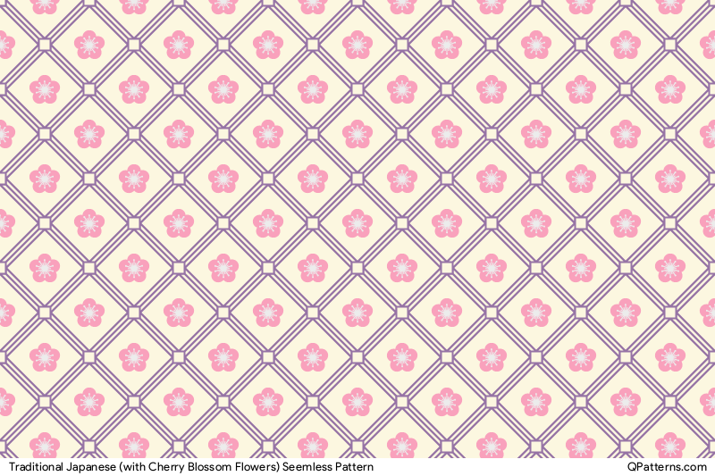 Traditional Japanese (with Cherry Blossom Flowers) Pattern Thumbnail