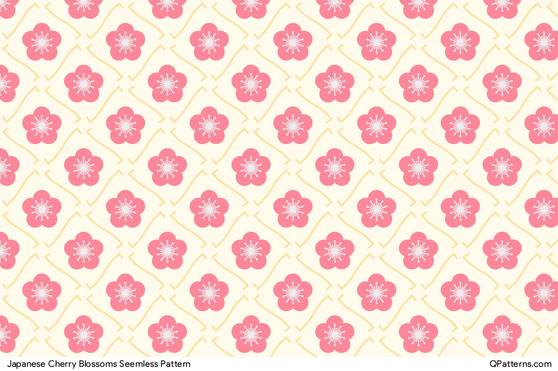Japanese Cherry Blossoms Pattern Preview