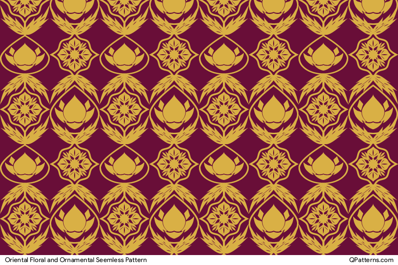 Oriental Floral and Ornamental Pattern Preview