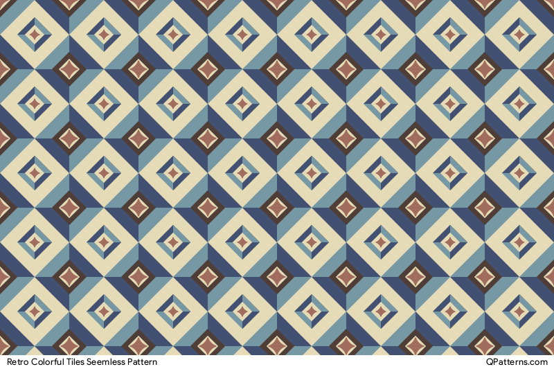 Retro Colorful Tiles Pattern Preview