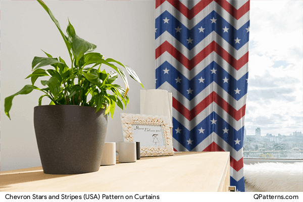 Chevron Stars and Stripes (USA) Pattern on curtains