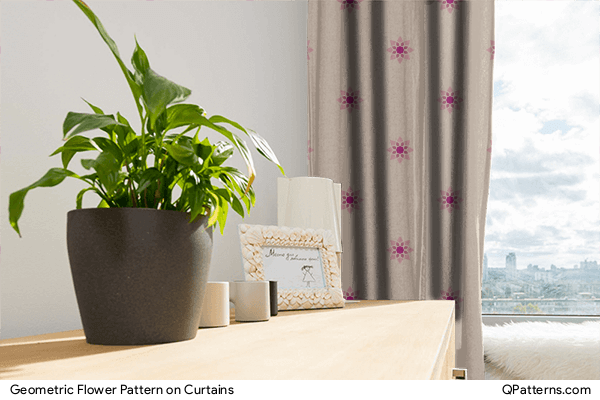 Geometric Flower Pattern on curtains