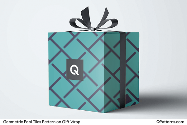Geometric Pool Tiles Pattern on gift-wrap