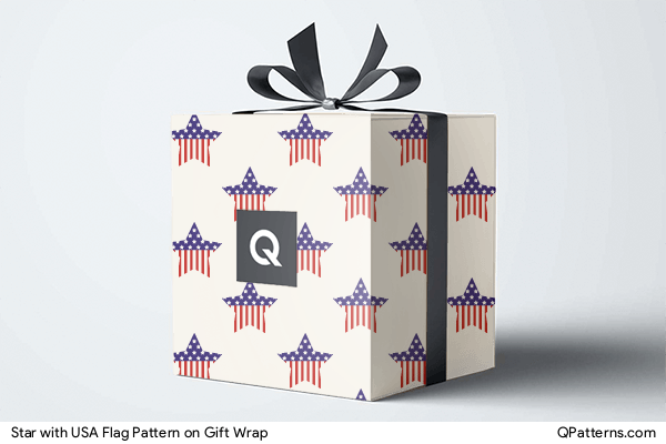 Star with USA Flag Pattern on gift-wrap