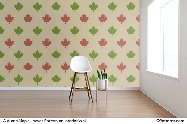 Autumn Maple Leaves Pattern on interior-wall