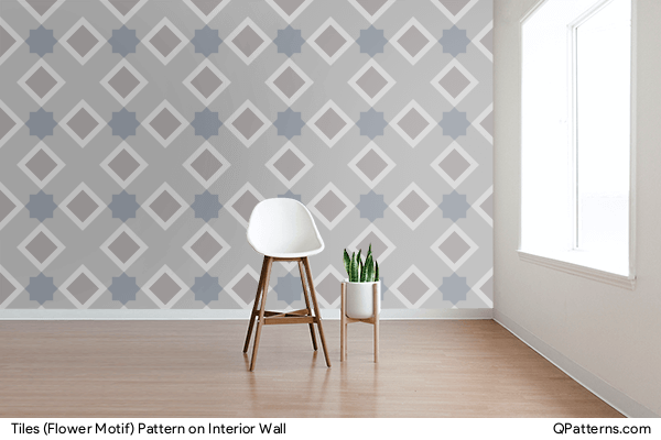 Tiles (Flower Motif) Pattern on interior-wall