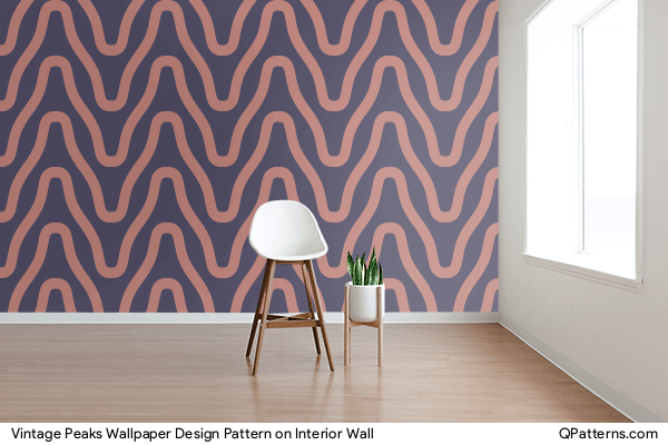 Vintage Peaks Wallpaper Design Pattern on interior-wall