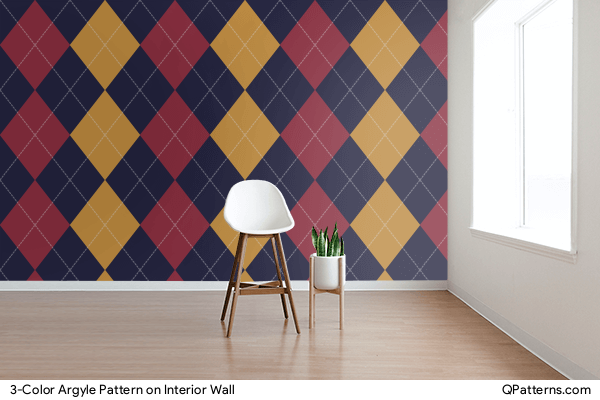 3-Color Argyle Pattern on interior-wall