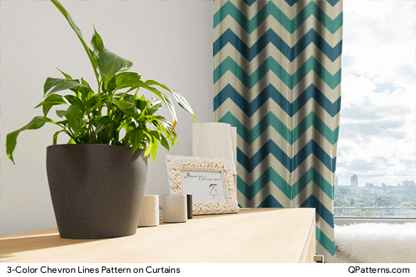 3-Color Chevron Lines Pattern on curtains