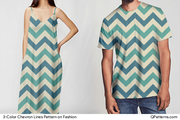 3-Color Chevron Lines Pattern on fashion