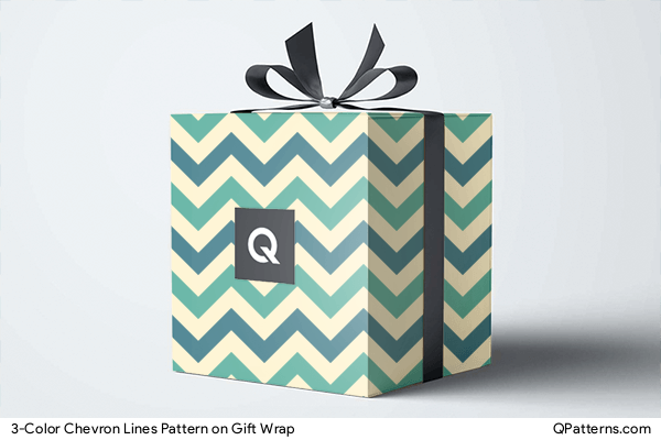 3-Color Chevron Lines Pattern on gift-wrap