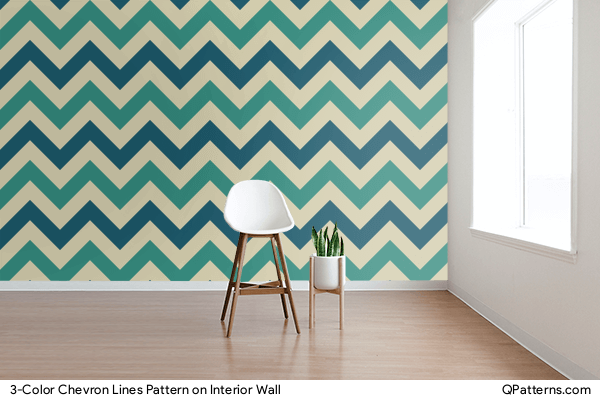 3-Color Chevron Lines Pattern on interior-wall