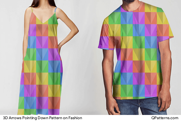 3D Arrows Pointing Down Pattern on fashion