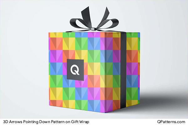 3D Arrows Pointing Down Pattern on gift-wrap