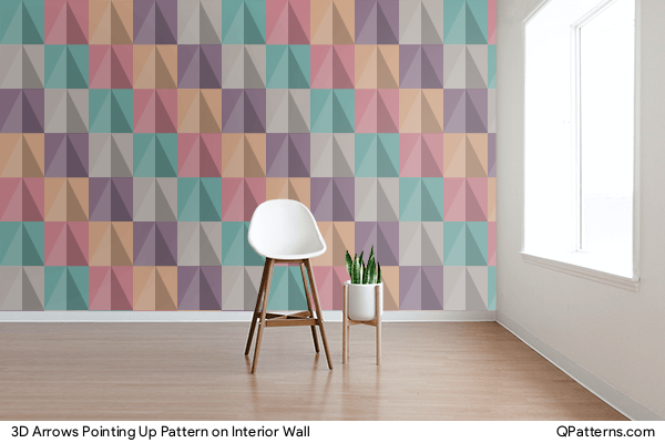 3D Arrows Pointing Up Pattern on interior-wall