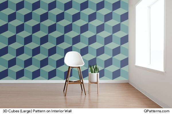 3D Cubes (Large) Pattern on interior-wall