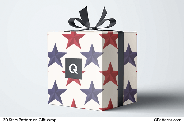 3D Stars Pattern on gift-wrap
