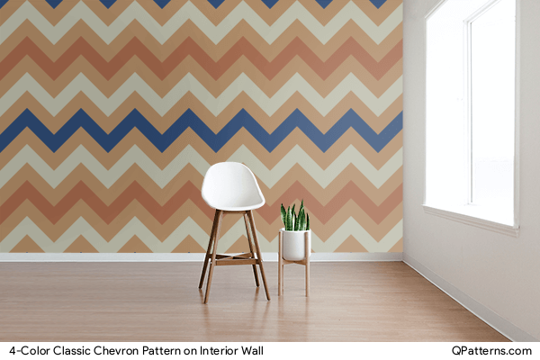 4-Color Classic Chevron Pattern on interior-wall