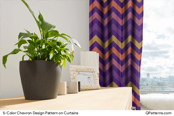 5-Color Chevron Design Pattern on curtains
