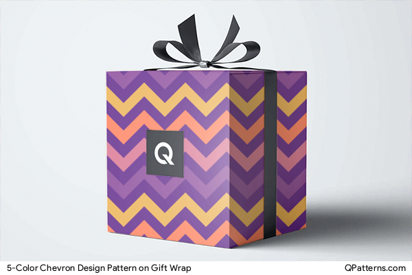 5-Color Chevron Design Pattern on gift-wrap
