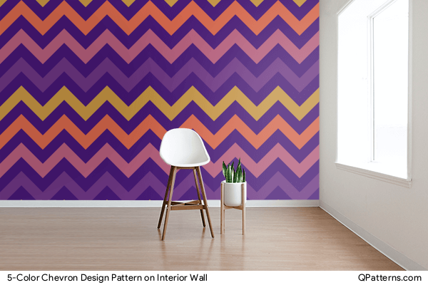 5-Color Chevron Design Pattern on interior-wall