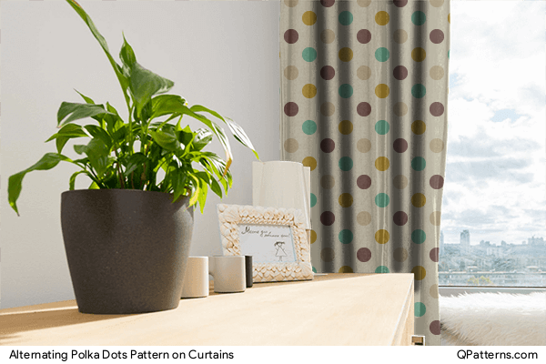 Alternating Polka Dots Pattern on curtains