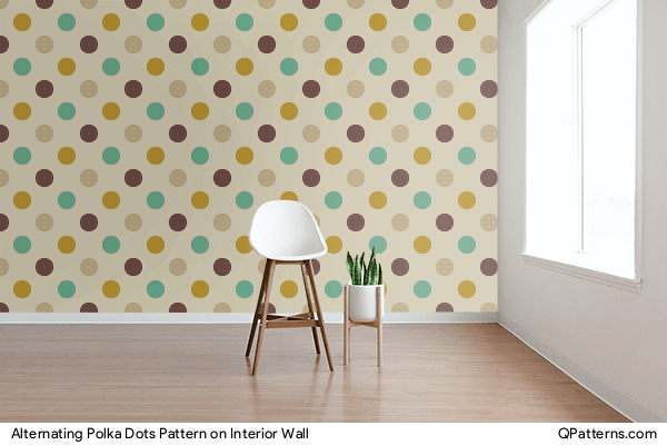 Alternating Polka Dots Pattern on interior-wall