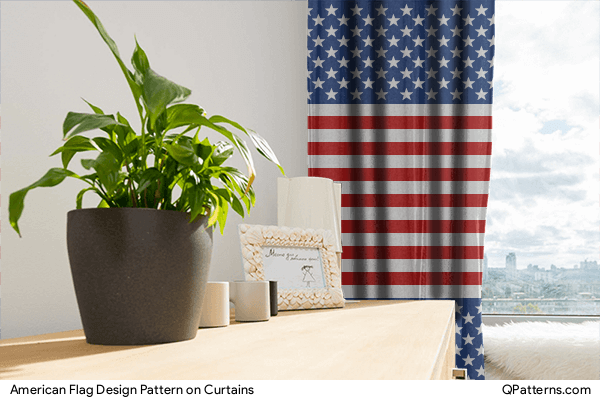 American Flag Design Pattern on curtains