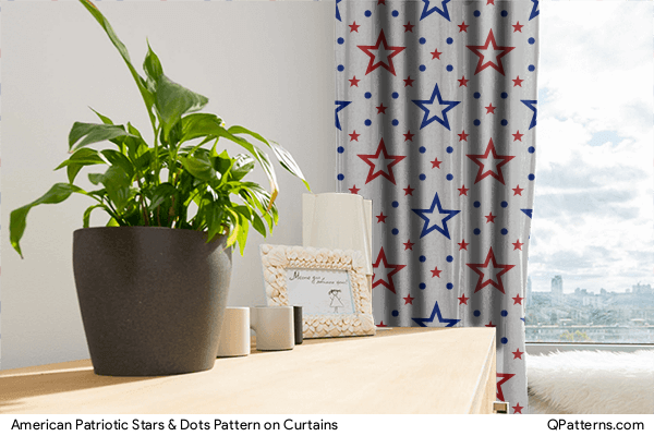 American Patriotic Stars & Dots Pattern on curtains