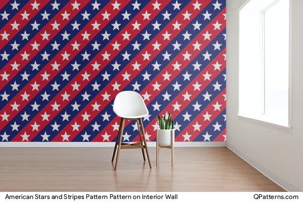 American Stars and Stripes Pattern Pattern on interior-wall