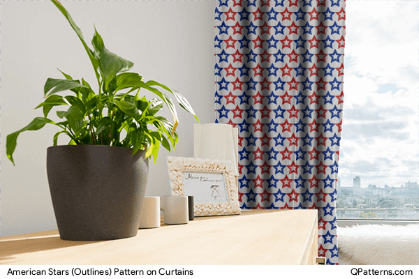 American Stars (Outlines) Pattern on curtains