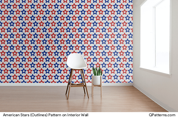 American Stars (Outlines) Pattern on interior-wall