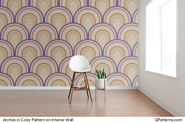 Arches in Color Pattern on interior-wall