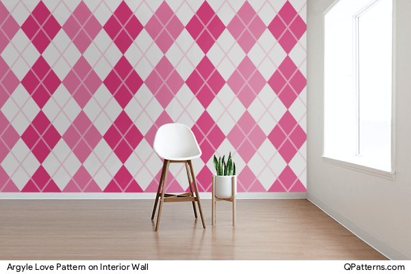 Argyle Love Pattern on interior-wall