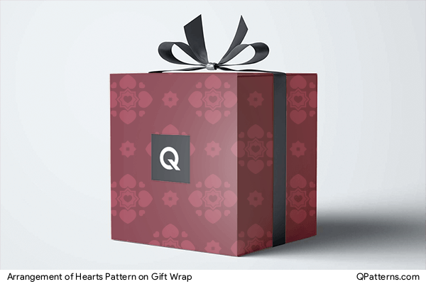 Arrangement of Hearts Pattern on gift-wrap