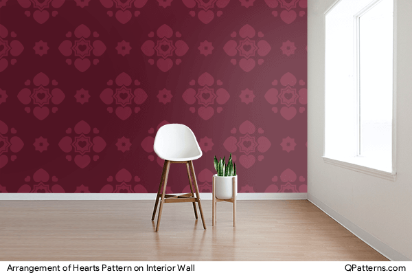 Arrangement of Hearts Pattern on interior-wall