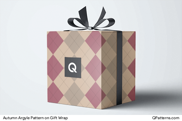 Autumn Argyle Pattern on gift-wrap